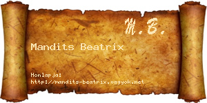 Mandits Beatrix névjegykártya